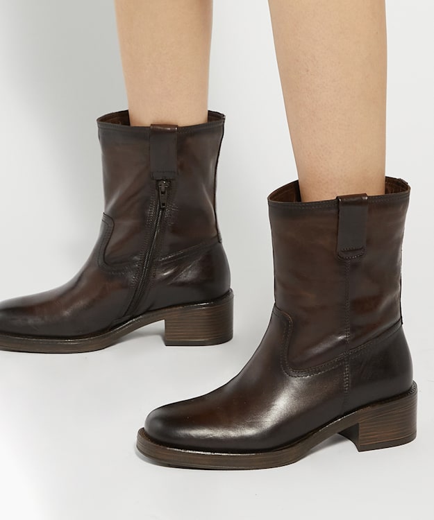 Dune London Paytyn - Brown Borg Lined Chunky Boots