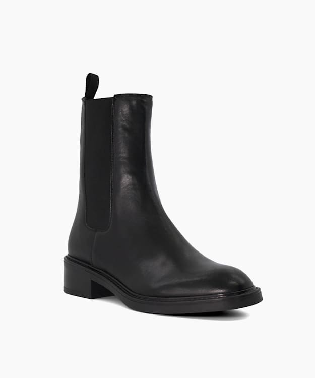 Dune London Peanuts - Black Leather Chelsea Boots