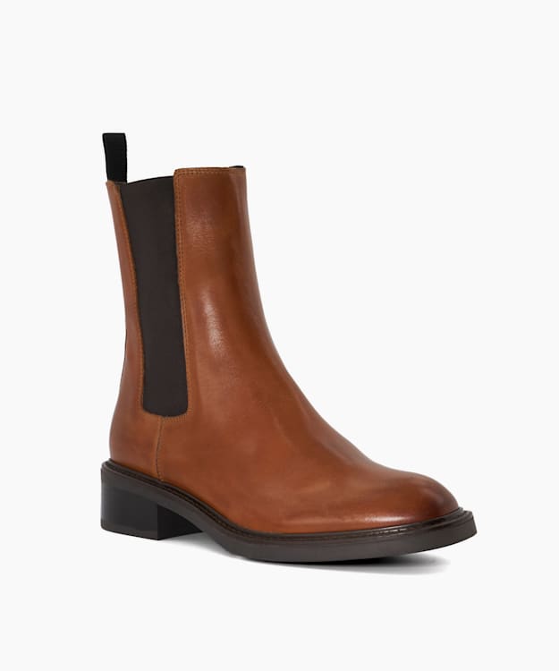 Dune London Peanuts - Tan Leather Chelsea Boots