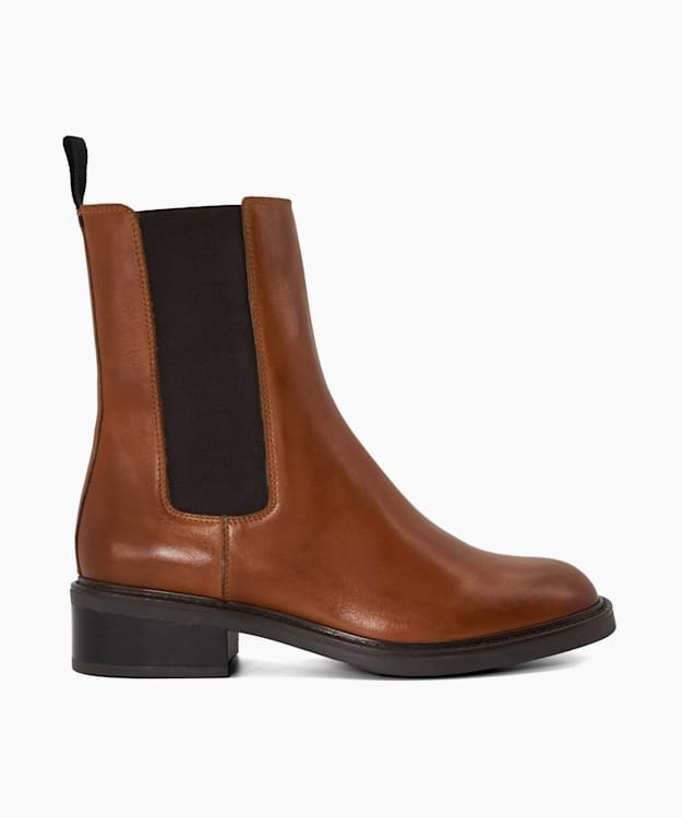 dune london Peanuts - Tan Leather Chelsea Boots