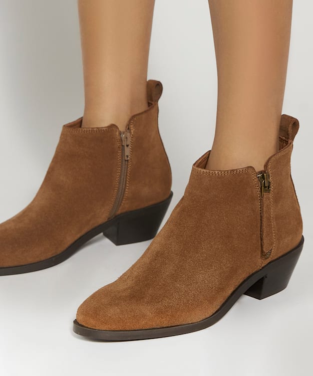 Dune London Pear - Tan Stacked Heel Boots