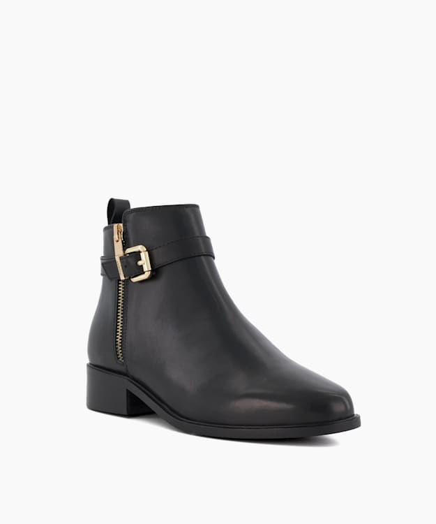 Dune London Pepi - Black Wide Fit Black Ankle Boots