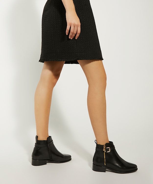 Dune London Pepi - Black Wide Fit Black Ankle Boots