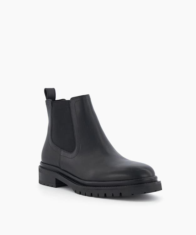 Dune London Perceive - Black Leather Chelsea Boots