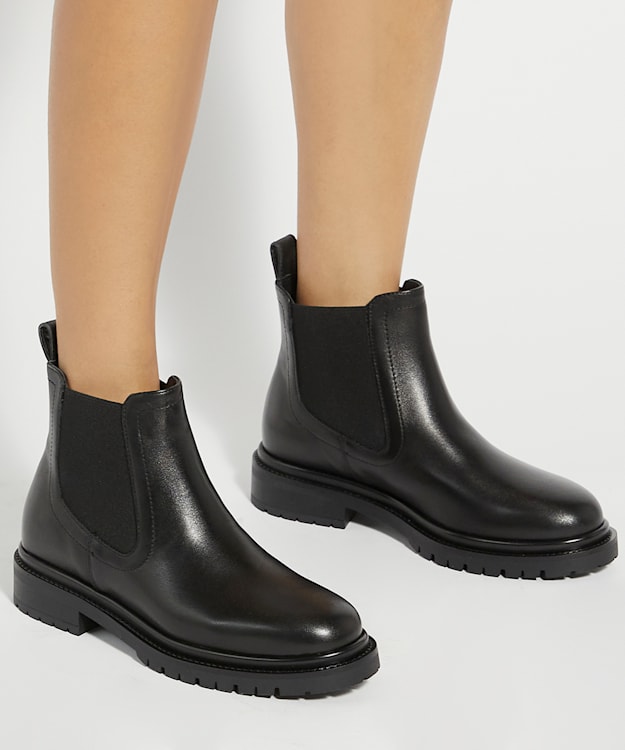 Dune London Perceive - Black Leather Chelsea Boots