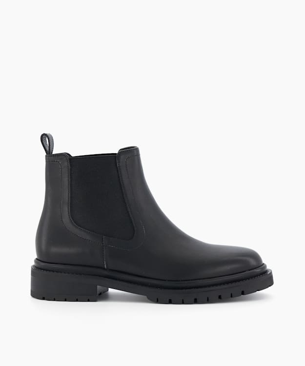 dune london Perceive - Black Leather Chelsea Boots