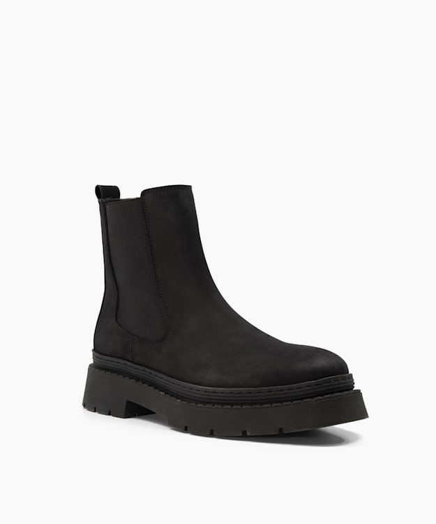 Dune London Photograph - Black Chunky Chelsea Boots