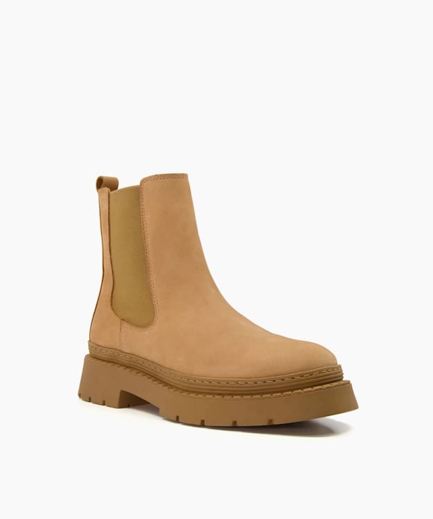 Dune London Photograph - Camel Chunky Chelsea Boots