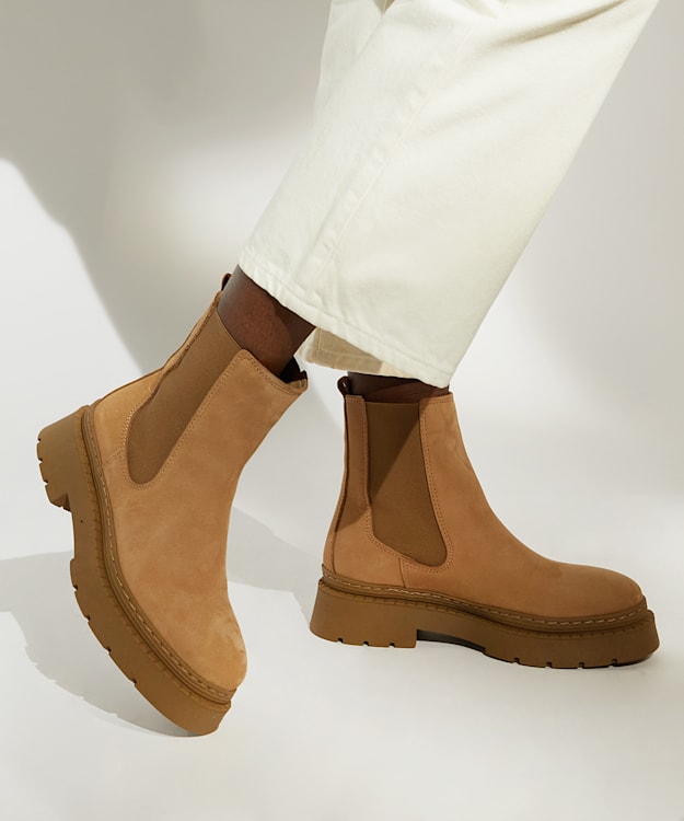Dune London Photograph - Camel Chunky Chelsea Boots