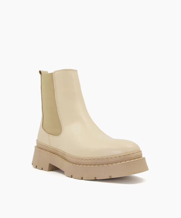 Dune London Photograph - Ecru Chunky Chelsea Boot