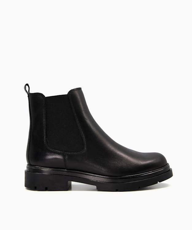 dune london Pinot - Black Leather Chelsea Boots