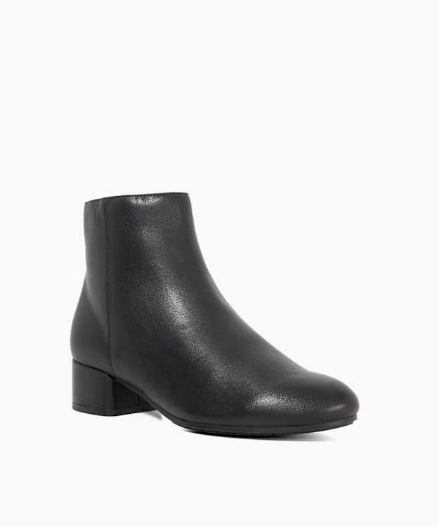 Dune London Pippie - Black Low-Heel Ankle Boots