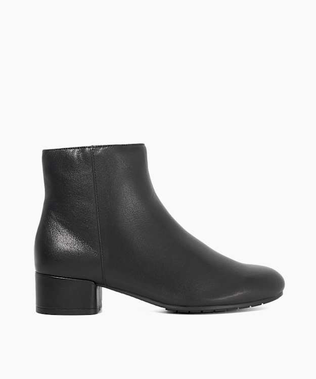 dune london Pippie - Black Low-Heel Ankle Boots