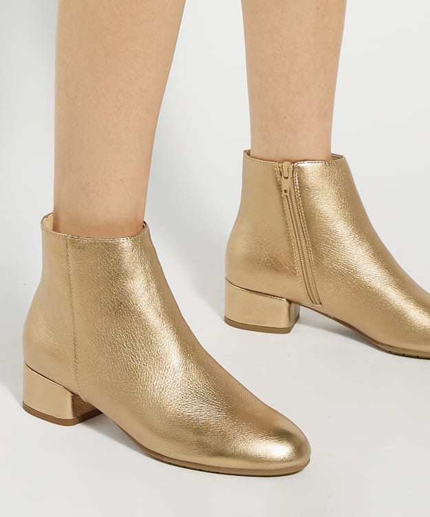 Dune London Pippie - Bronze Low-Heel Ankle Boots