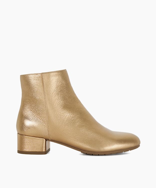 dune london Pippie - Bronze Low-Heel Ankle Boots
