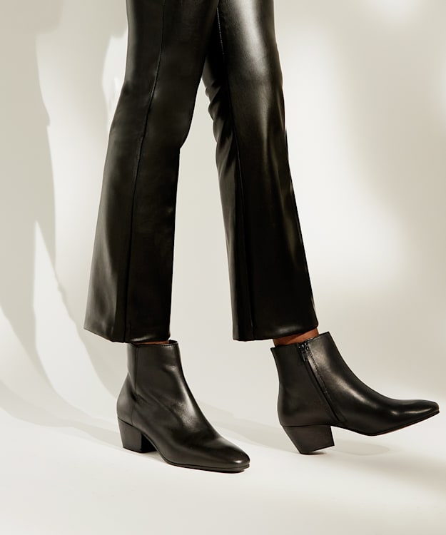 Dune London Pisco - Black Western-Style Ankle Boots