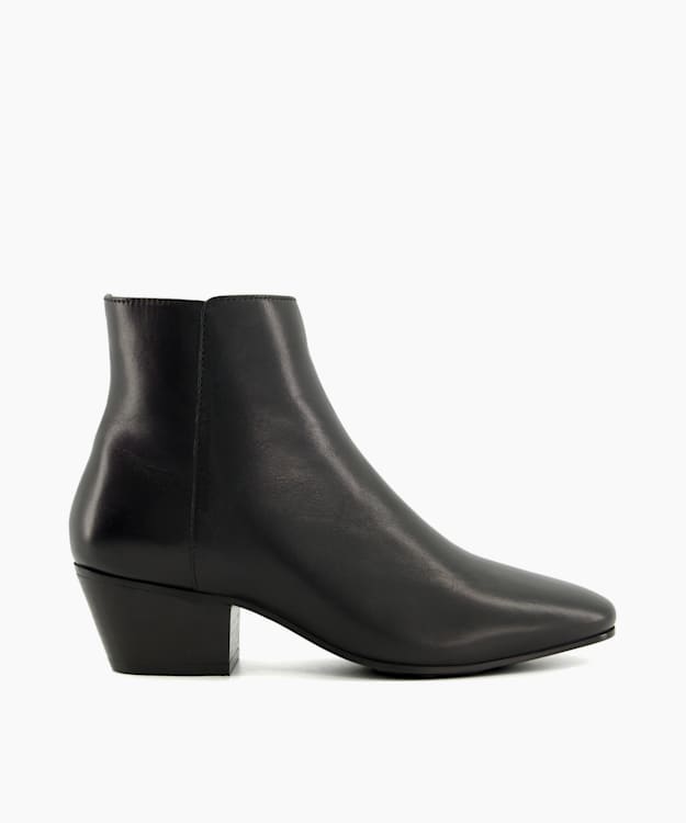 dune london Pisco - Black Western-Style Ankle Boots