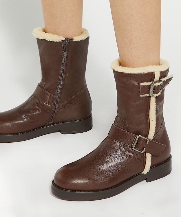 Dune London Pixo - Brown Faux Shearling Lined Boots