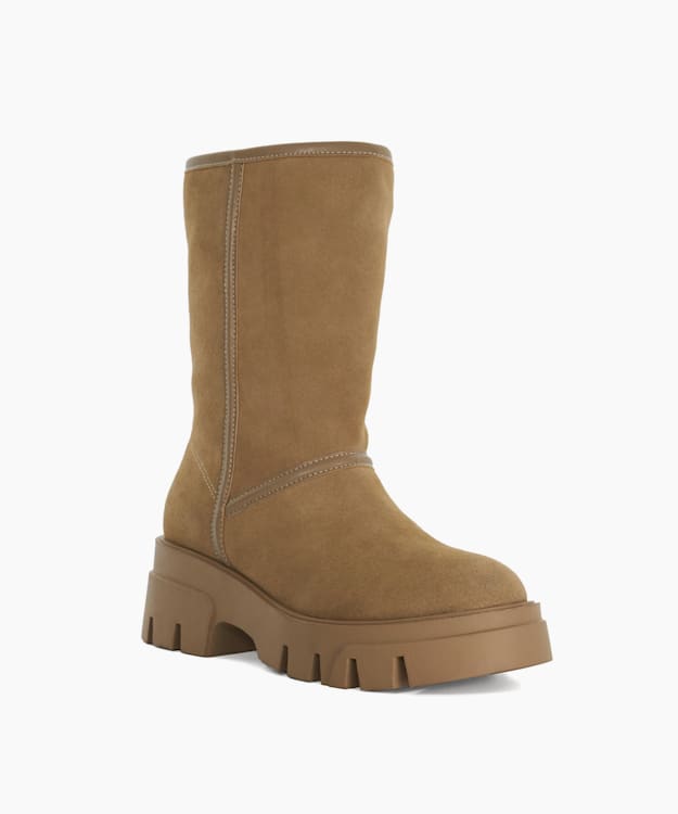 Dune London Podski - Taupe Brog Lined Boot