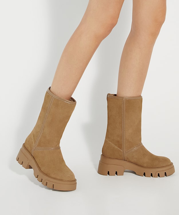 Dune London Podski - Taupe Brog Lined Boot