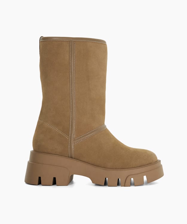 dune london Podski - Taupe Brog Lined Boot