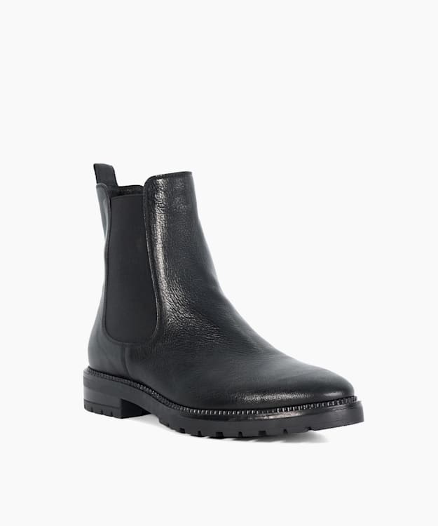 Dune London Poema - Black Cleated Sole Chelsea Boots