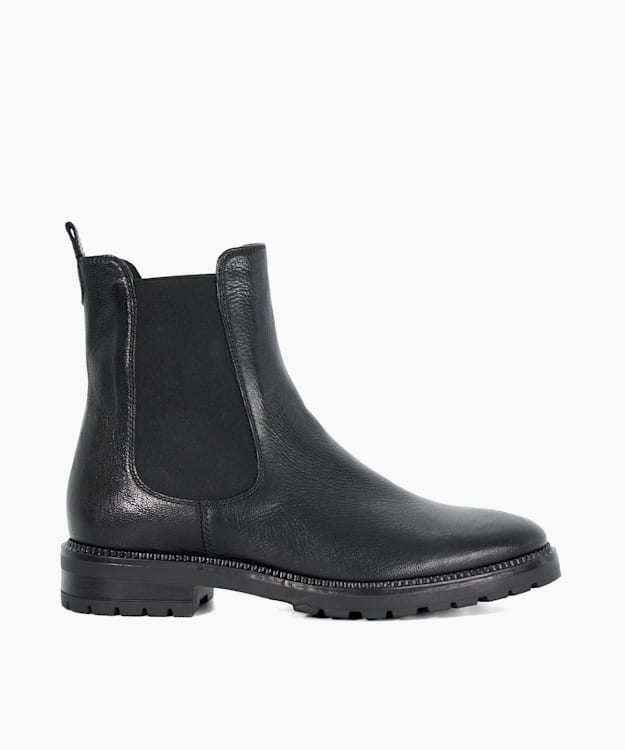 dune london Poema - Black Cleated Sole Chelsea Boots