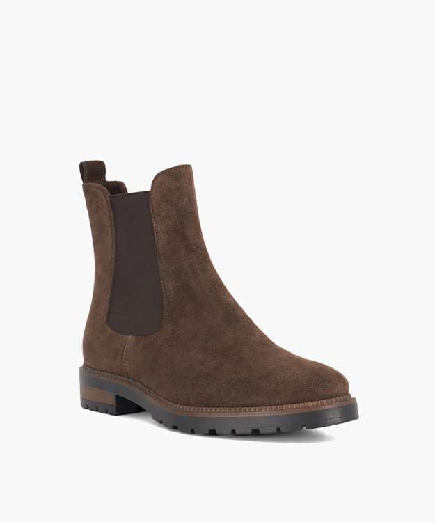 Dune London Poema - Brown Cleated Sole Chelsea Boots