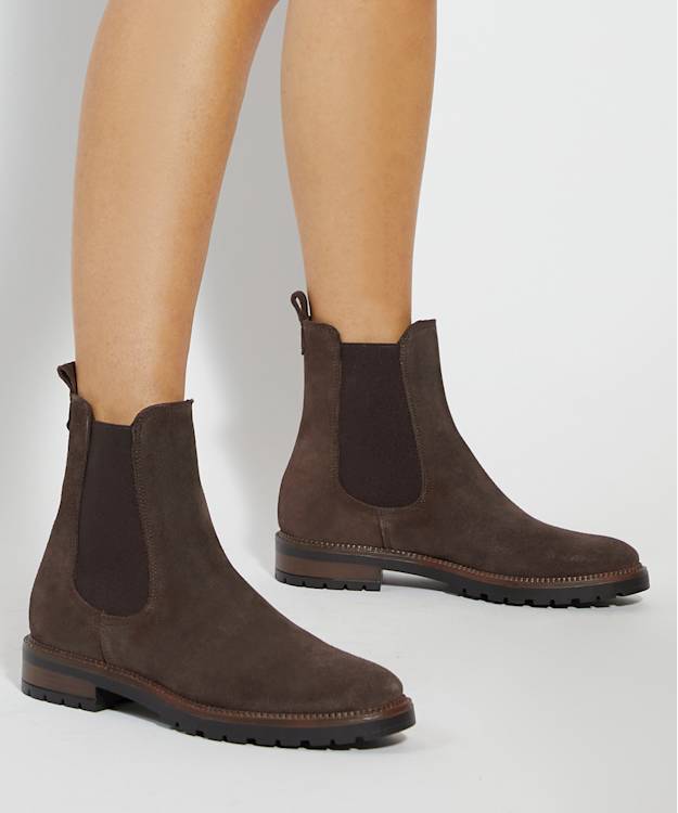 Dune London Poema - Brown Cleated Sole Chelsea Boots