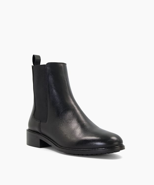 Dune London Portel - Black Leather Chelsea Boots