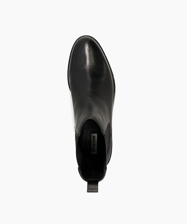 Dune London Portel - Black Leather Chelsea Boots