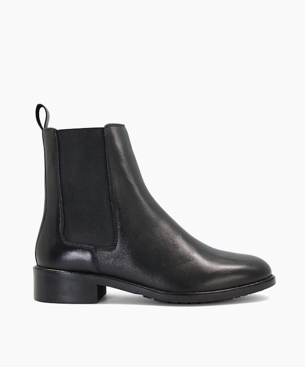 dune london Portel - Black Leather Chelsea Boots