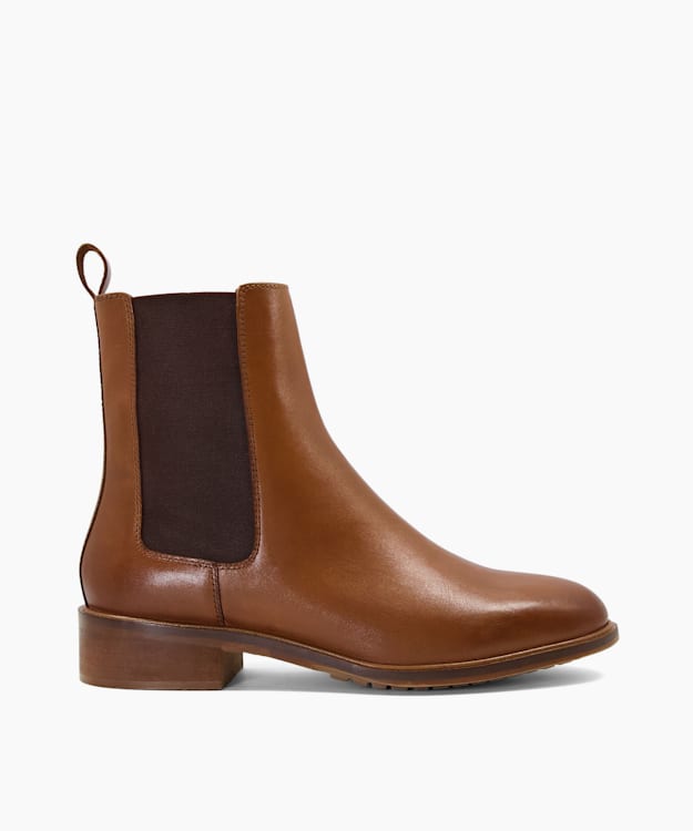 dune london Portel - Tan Leather Chelsea Boots