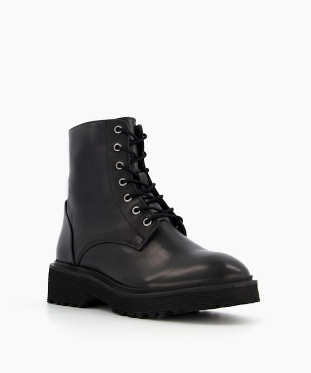 Dune London Porter - Black Lace-Up Boots