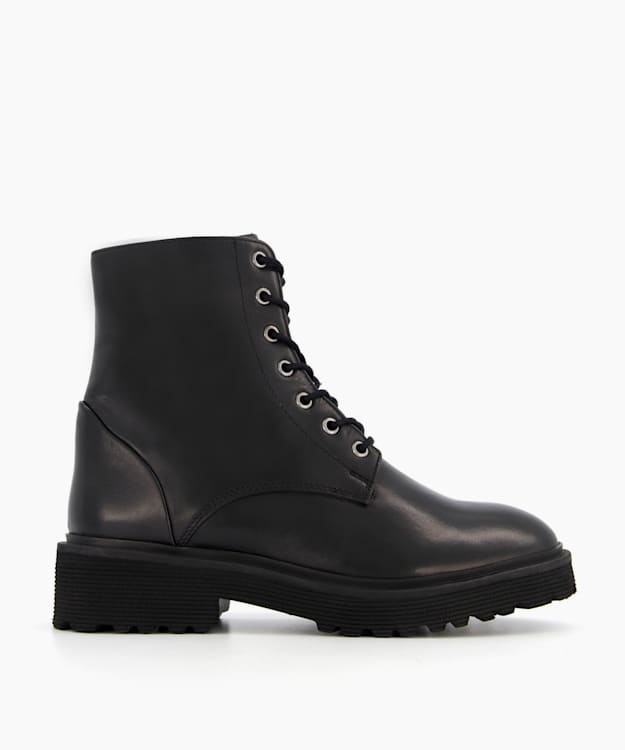 dune london Porter - Black Lace-Up Boots