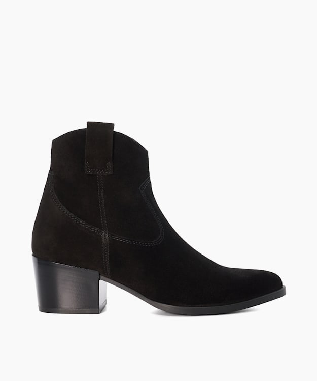 dune london Possibility - Black Suede Western Boots