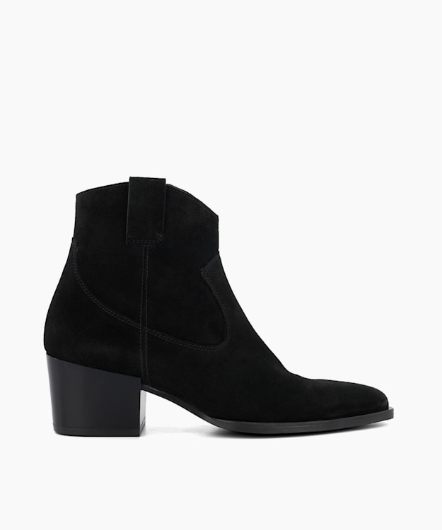 dune london Possible - Black Suede Western Boots