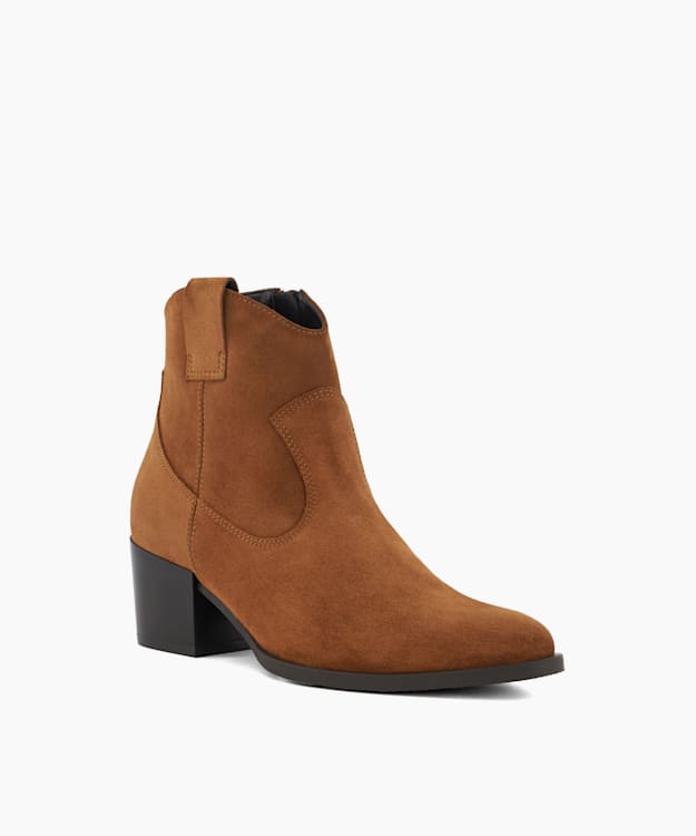 Dune London Possible - Tan Suede Western Boots