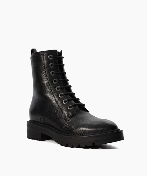 Dune London Press - Black Cleated-Sole Hiker Boots