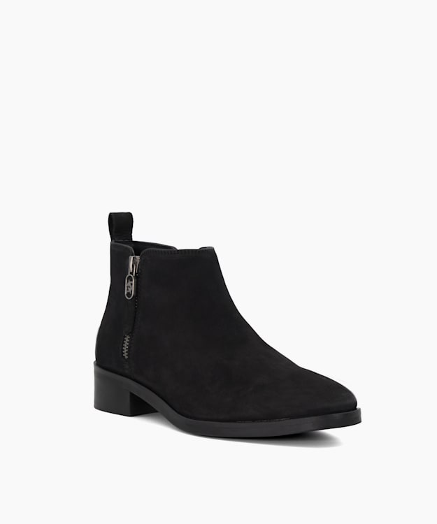 Dune London Progress - Black Nubuck Ankle Boots