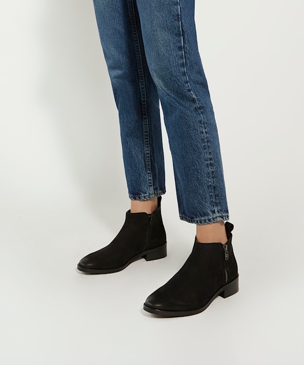Dune London Progress - Black Nubuck Ankle Boots