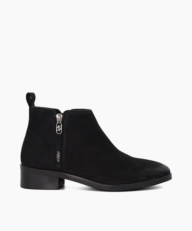 dune london Progress - Black Nubuck Ankle Boots