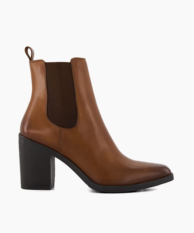 dune london Promising - Tan Leather Western Boots