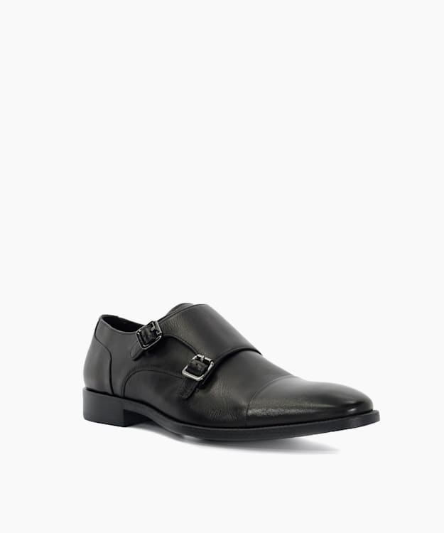 Dune London Satchin - Black Double Buckle Monk Shoe