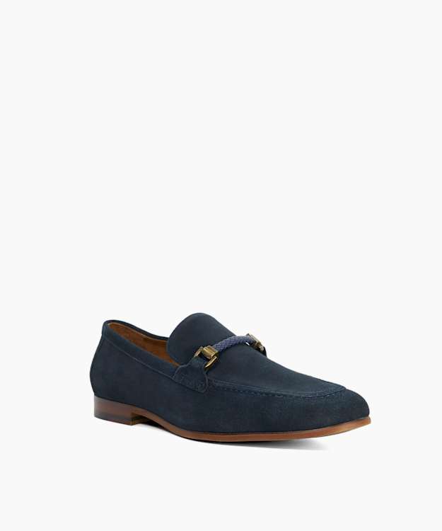 Dune London Scilly - Navy Snaffle Trimmed Loafers