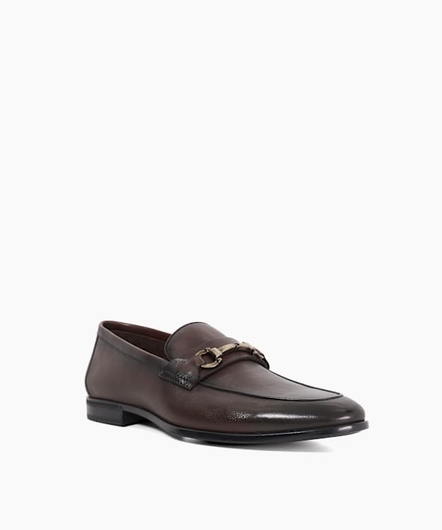 Dune London Seymore - Brown Leather Snaffle Loafers