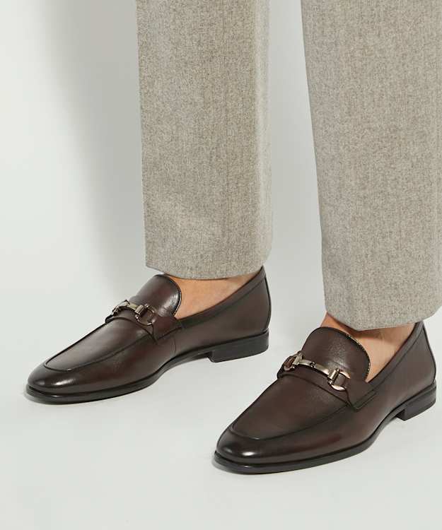 Dune London Seymore - Brown Leather Snaffle Loafers