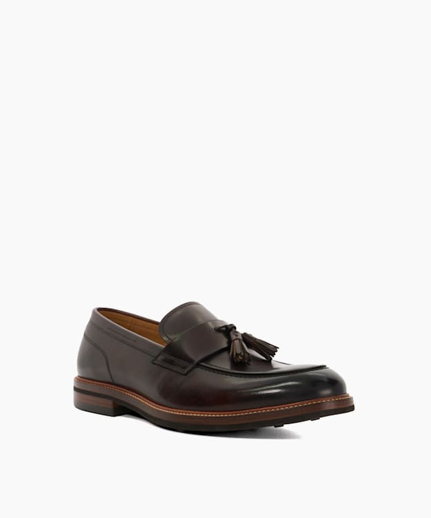 Dune London Shaw - Brown Tassel Detail Loafers