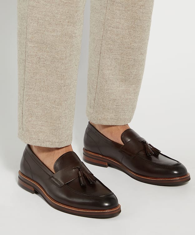Dune London Shaw - Brown Tassel Detail Loafers