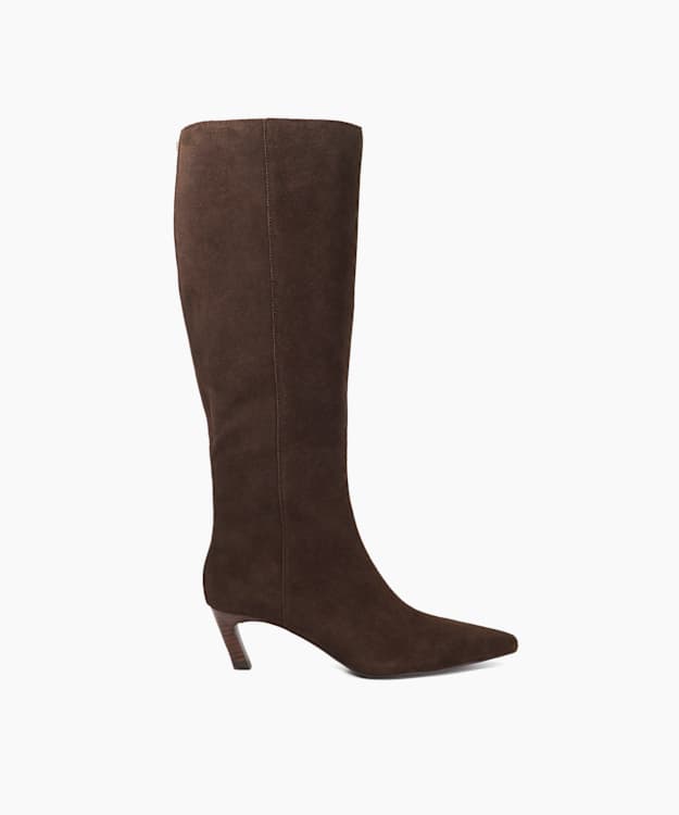 dune london Siana - Brown Suede Knee High Boots